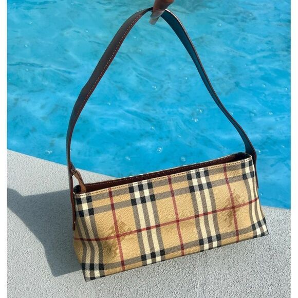 Vintage BURBERRY Haymarket Check Coated Canvas Shoulder Strap Handbag - Picture 12 of 12